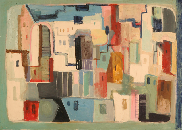 Oil Painting of City Shapes 1954