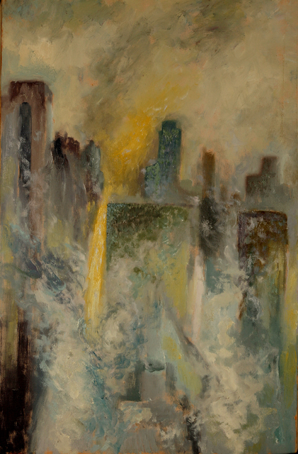 Oil Painting of City 1977